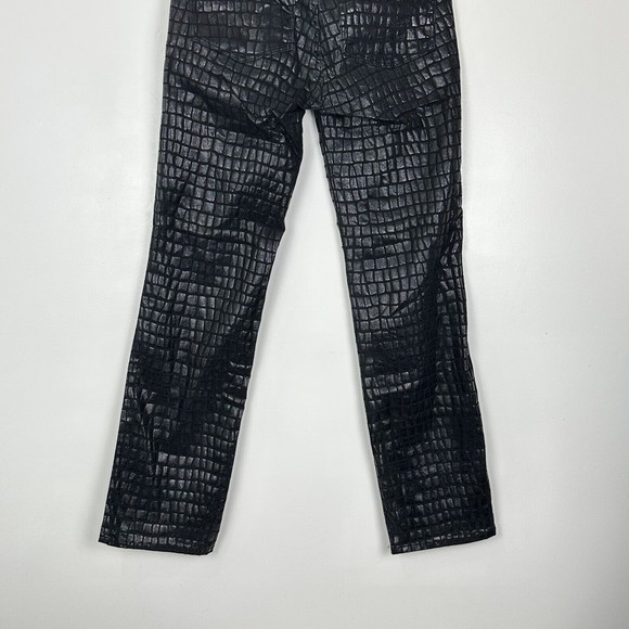 Good American Women's High Rise Good Straight Leg Jeans in Black Croc Size 2/26 - Picture 8 of 9